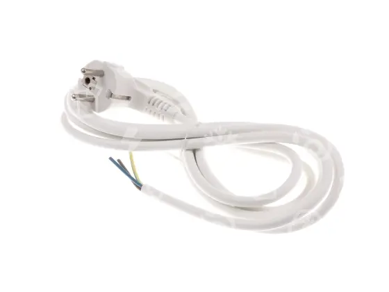 flexošňůra přívodní, PVC, L = 2 m, 3x1 mm2, bílá, úhlová vidlice